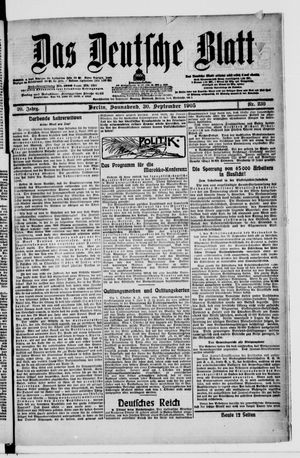 Das deutsche Blatt vom 30.09.1905