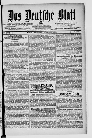 Das deutsche Blatt vom 07.10.1905