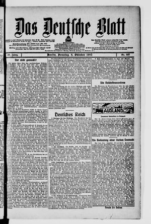 Das deutsche Blatt vom 08.10.1905
