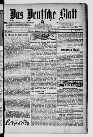 Das deutsche Blatt vom 12.10.1905
