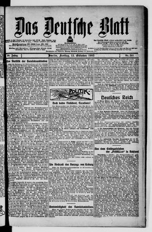 Das deutsche Blatt vom 13.10.1905