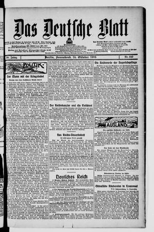 Das deutsche Blatt vom 14.10.1905