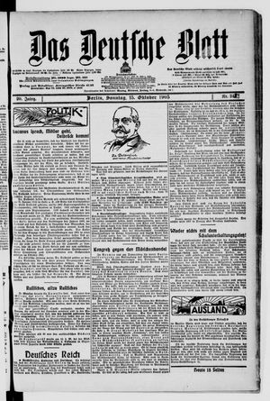 Das deutsche Blatt vom 15.10.1905