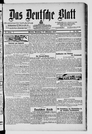 Das deutsche Blatt on Oct 17, 1905