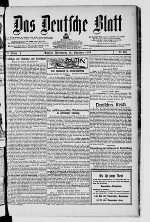 Das deutsche Blatt vom 18.10.1905