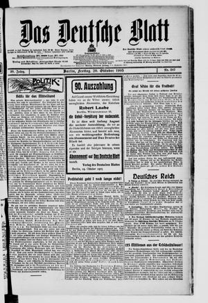 Das deutsche Blatt vom 20.10.1905