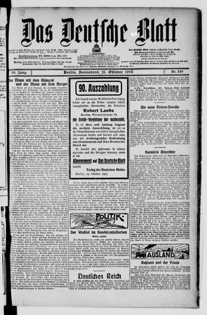Das deutsche Blatt vom 21.10.1905