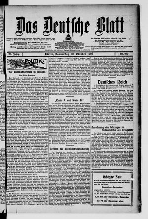 Das deutsche Blatt vom 26.10.1905