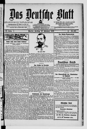 Das deutsche Blatt on Oct 27, 1905