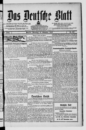 Das deutsche Blatt vom 31.10.1905