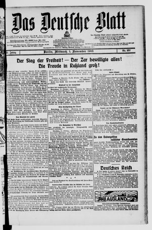 Das deutsche Blatt vom 01.11.1905