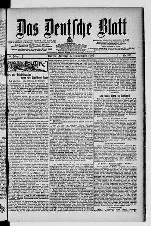 Das deutsche Blatt vom 03.11.1905