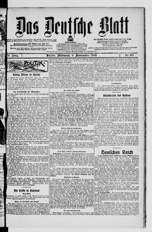 Das deutsche Blatt on Nov 8, 1905