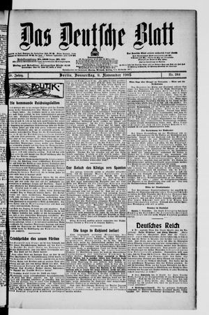 Das deutsche Blatt vom 09.11.1905