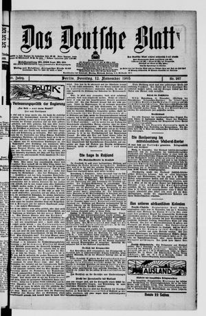 Das deutsche Blatt vom 12.11.1905