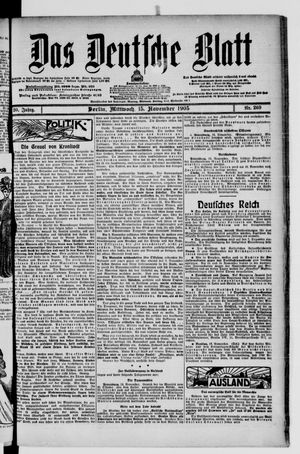 Das deutsche Blatt vom 15.11.1905