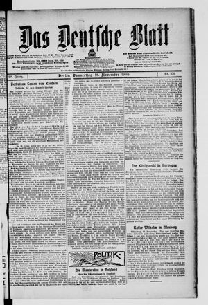 Das deutsche Blatt vom 16.11.1905