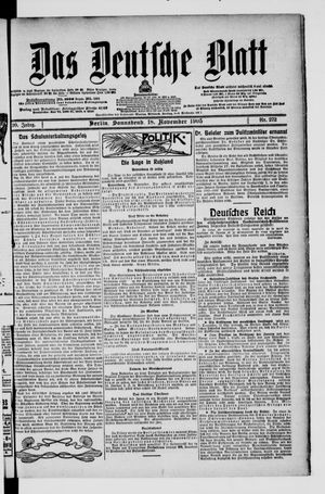Das deutsche Blatt vom 18.11.1905