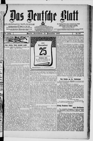 Das deutsche Blatt vom 25.11.1905