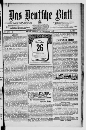 Das deutsche Blatt vom 26.11.1905