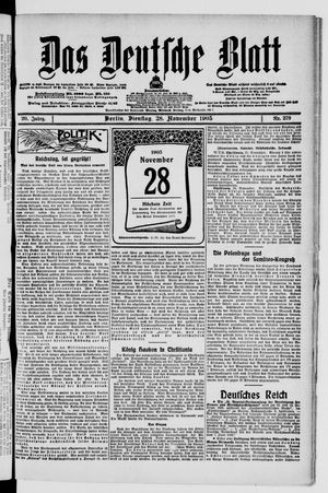 Das deutsche Blatt vom 28.11.1905