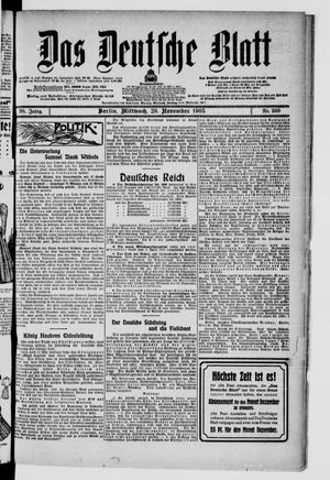 Das deutsche Blatt on Nov 29, 1905
