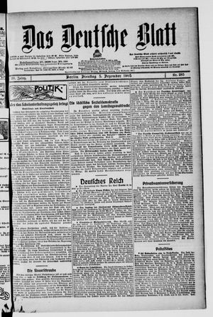 Das deutsche Blatt vom 05.12.1905