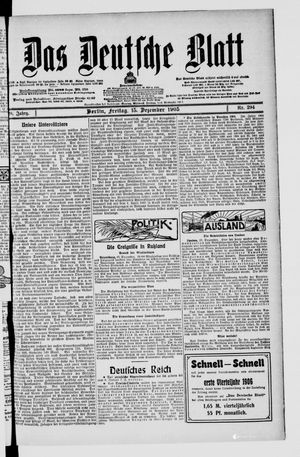 Das deutsche Blatt vom 15.12.1905