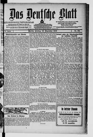 Das deutsche Blatt vom 29.12.1905