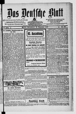Das deutsche Blatt vom 30.12.1905