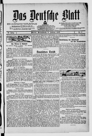 Das deutsche Blatt vom 06.01.1906
