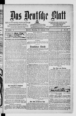 Das deutsche Blatt on Jan 16, 1906