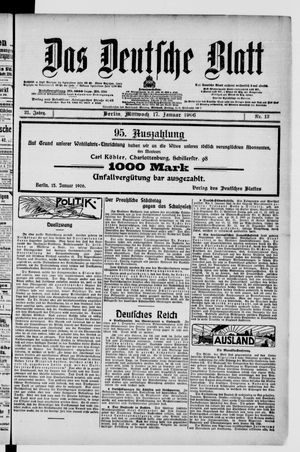 Das deutsche Blatt vom 17.01.1906