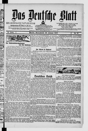 Das deutsche Blatt on Jan 20, 1906