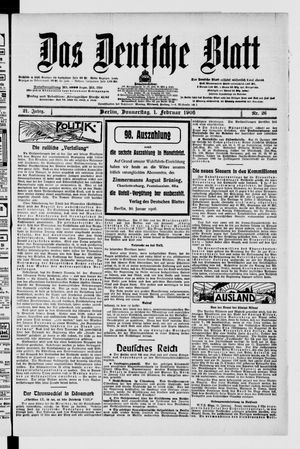 Das deutsche Blatt vom 01.02.1906