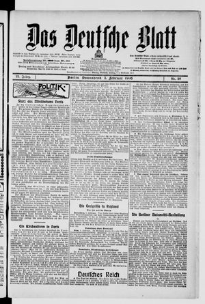 Das deutsche Blatt on Feb 3, 1906