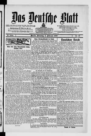 Das deutsche Blatt on Feb 4, 1906