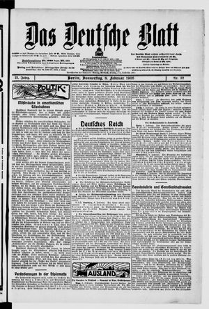 Das deutsche Blatt vom 08.02.1906