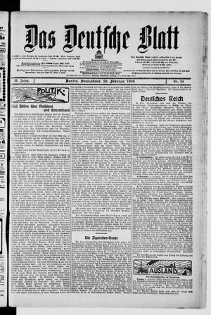 Das deutsche Blatt on Feb 10, 1906
