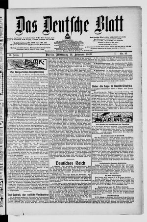 Das deutsche Blatt vom 14.02.1906