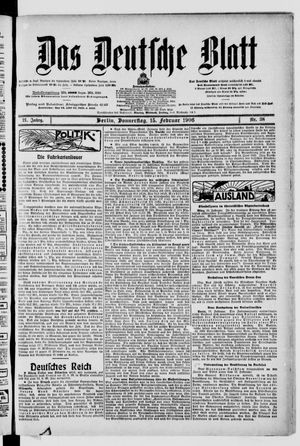 Das deutsche Blatt vom 15.02.1906