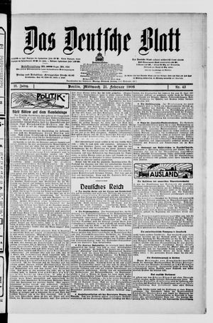 Das deutsche Blatt vom 21.02.1906