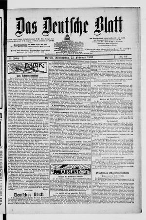 Das deutsche Blatt vom 22.02.1906