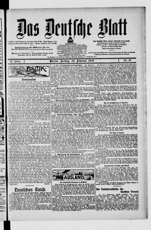Das deutsche Blatt on Feb 23, 1906