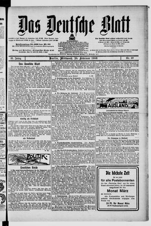 Das deutsche Blatt vom 28.02.1906