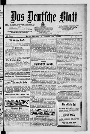 Das deutsche Blatt vom 28.02.1906