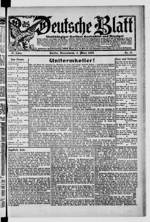 Das deutsche Blatt vom 03.03.1906