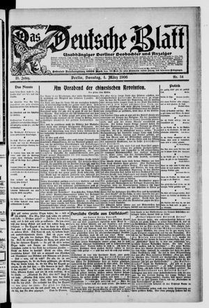 Das deutsche Blatt vom 04.03.1906