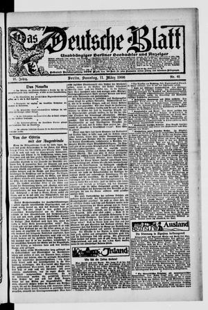 Das deutsche Blatt vom 11.03.1906