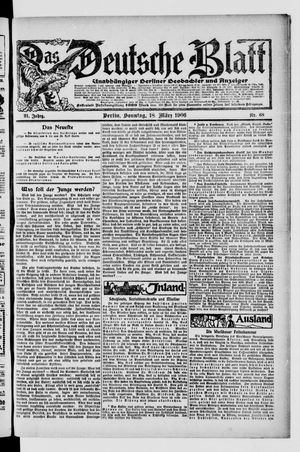 Das deutsche Blatt on Mar 18, 1906